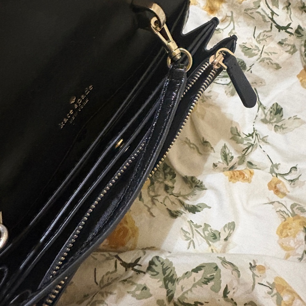 Kate Spade Black Clutch with Gold Accent - Picture 3 of 4